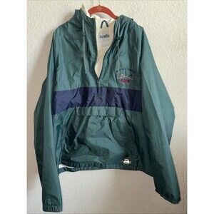 vintage Acadia Hooded Windbreaker Martha Vineyard Green Pockets XXL Jacket 2xl
